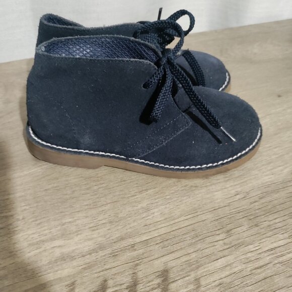 J CREW CREWCUTS Blue  BOYS SUEDE LEATHER DRESS BOOTS SHOES KIDS K12 - Picture 2 of 7